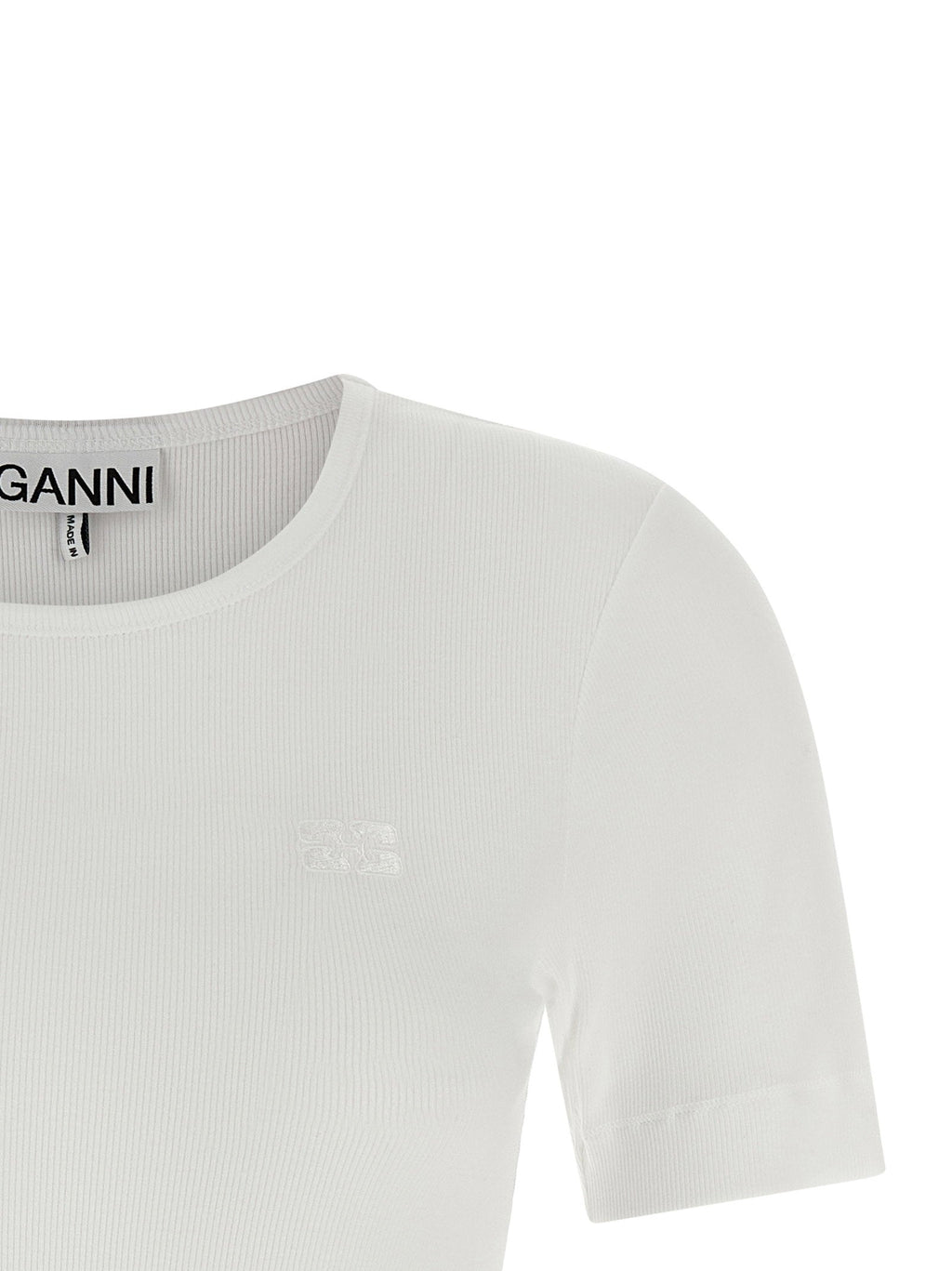 Ganni Ganni Logo Embroidery T-shirt