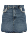 Ganni Ganni Denim And Lace Skirt