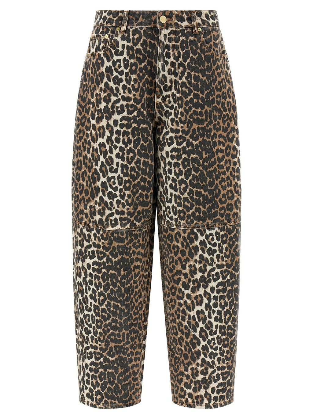 Ganni Ganni Leopard Printed Stary Jeans