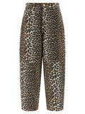 Ganni Ganni Leopard Printed Stary Jeans