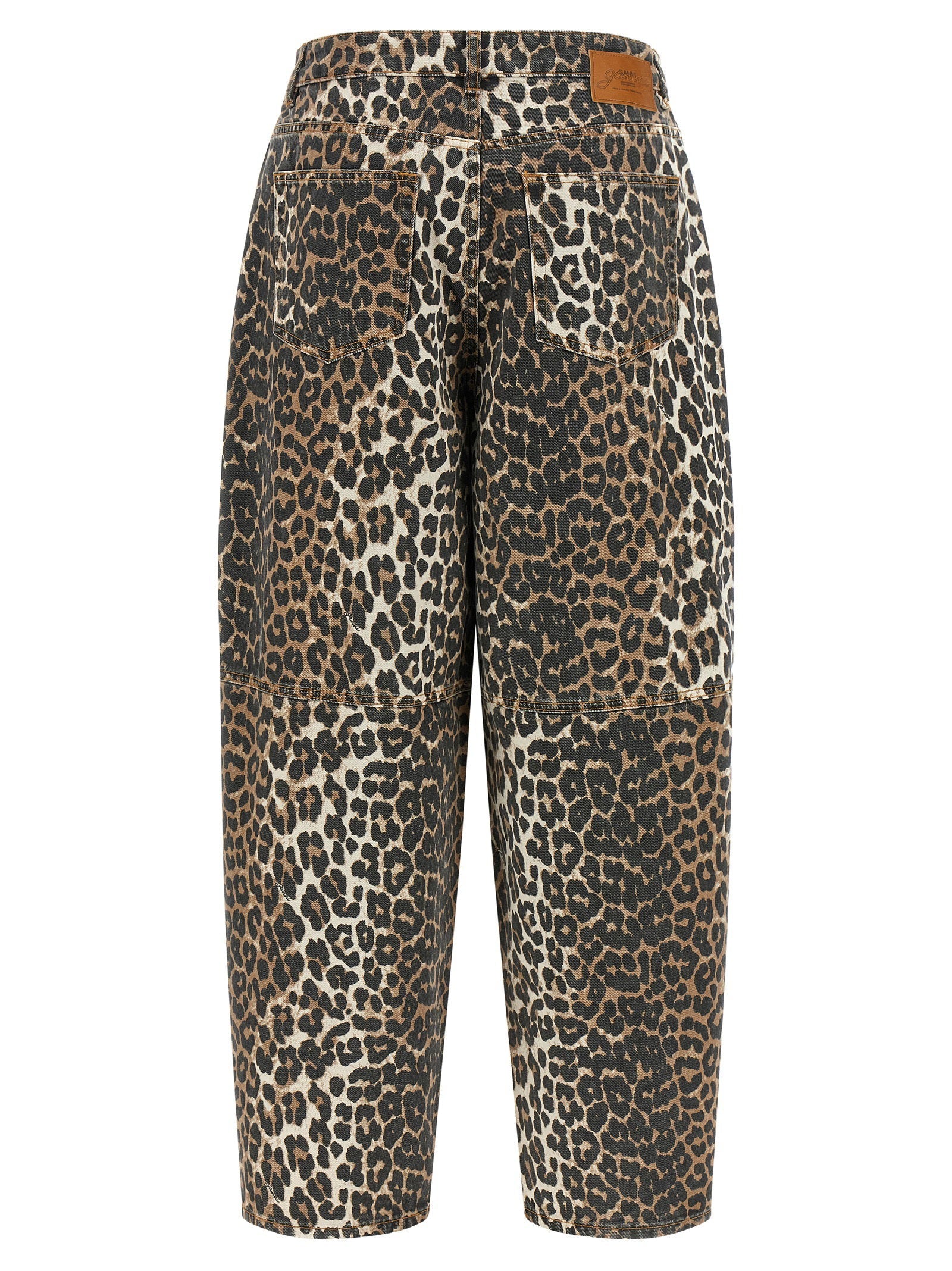 Ganni Ganni Leopard Printed Stary Jeans