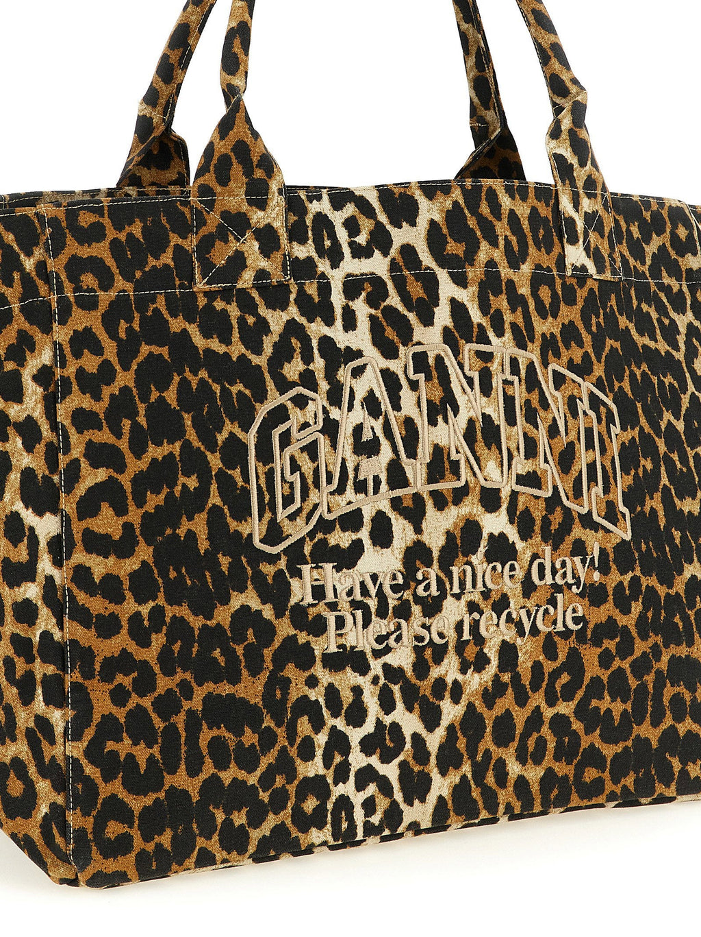 Ganni Ganni Leopard Xxl Shopping Bag