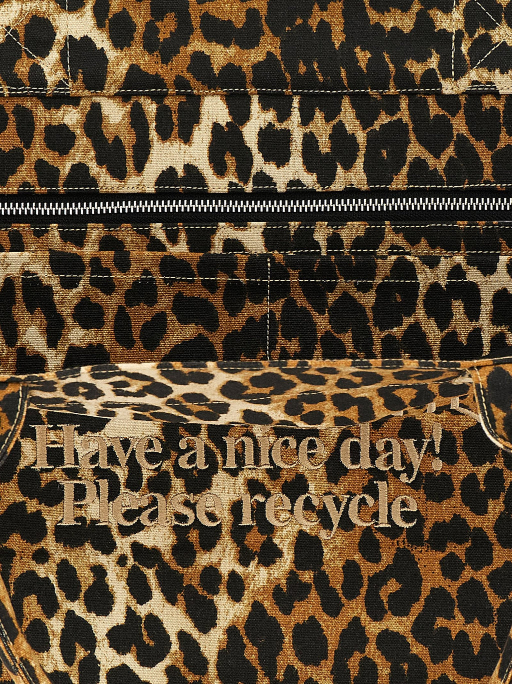 Ganni Ganni Leopard Xxl Shopping Bag