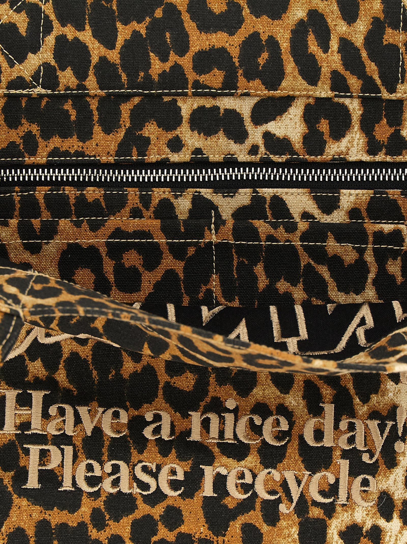 Ganni Ganni Leopard Large Shopping Bag