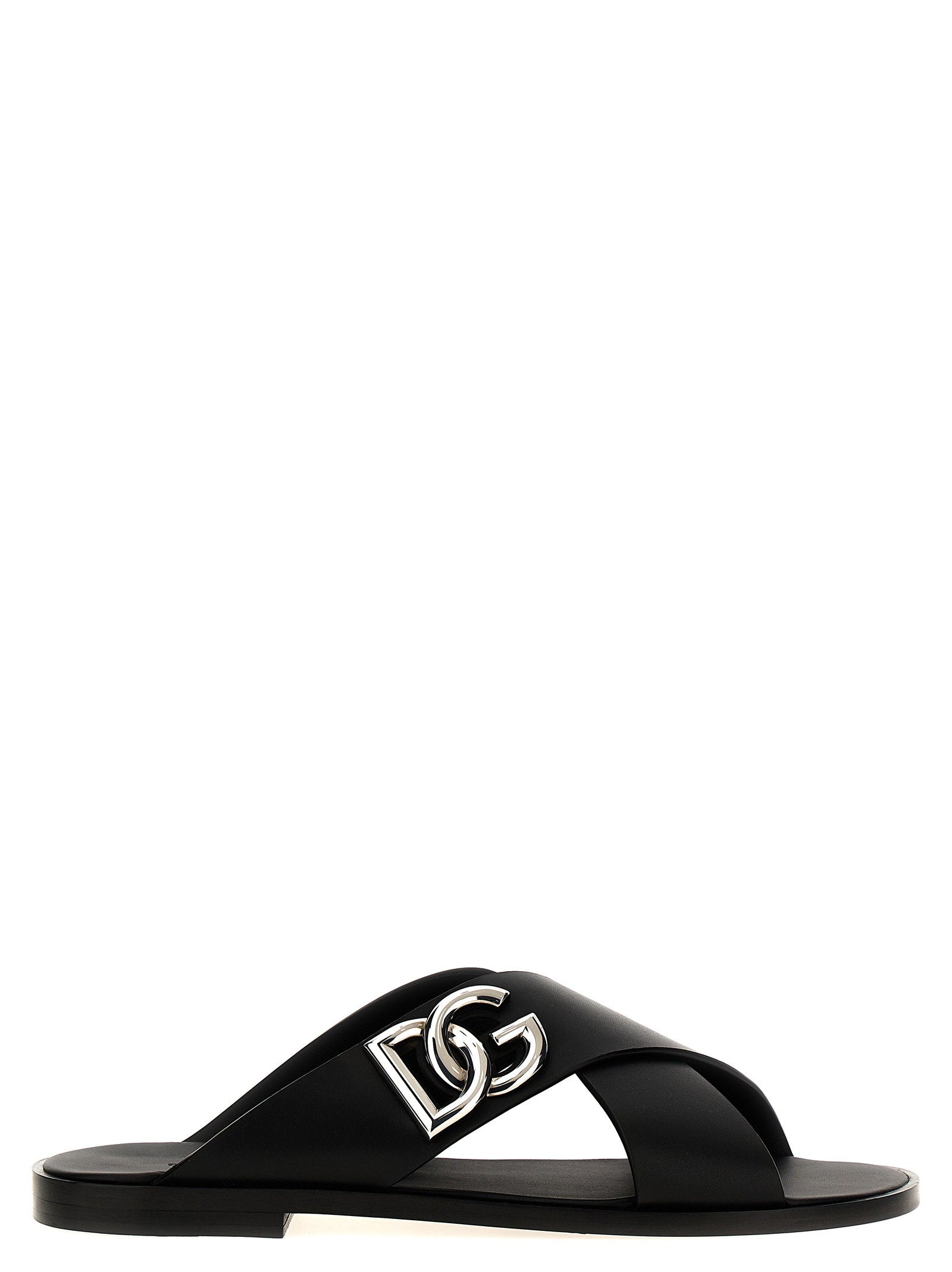 Dolce & Gabbana Dolce & Gabbana Logo Leather Sandals