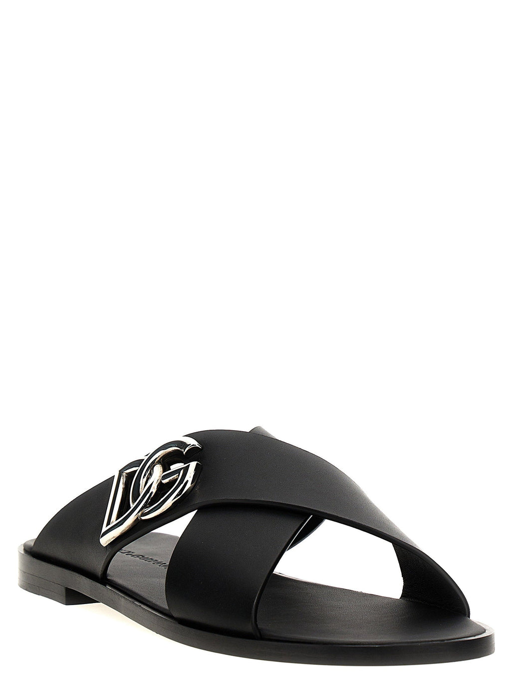 Dolce & Gabbana Dolce & Gabbana Logo Leather Sandals