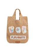 Raffia Bag With Flower Patches
