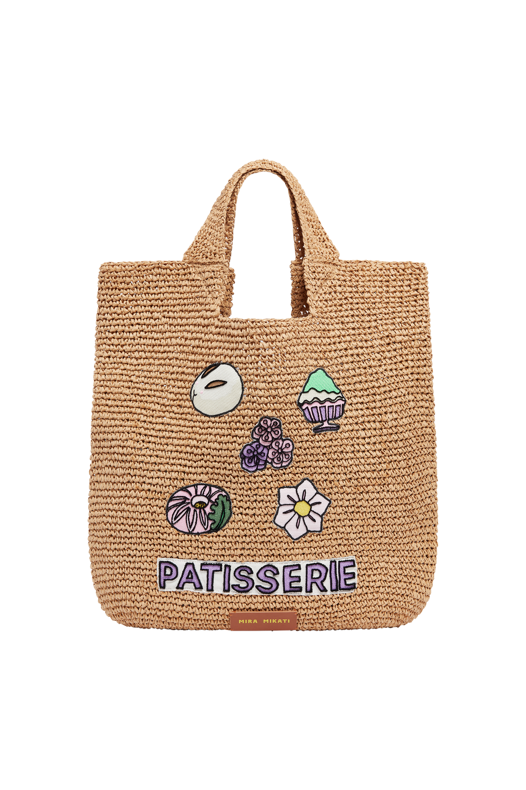 Raffia Bag With Japanese Sweet Patches