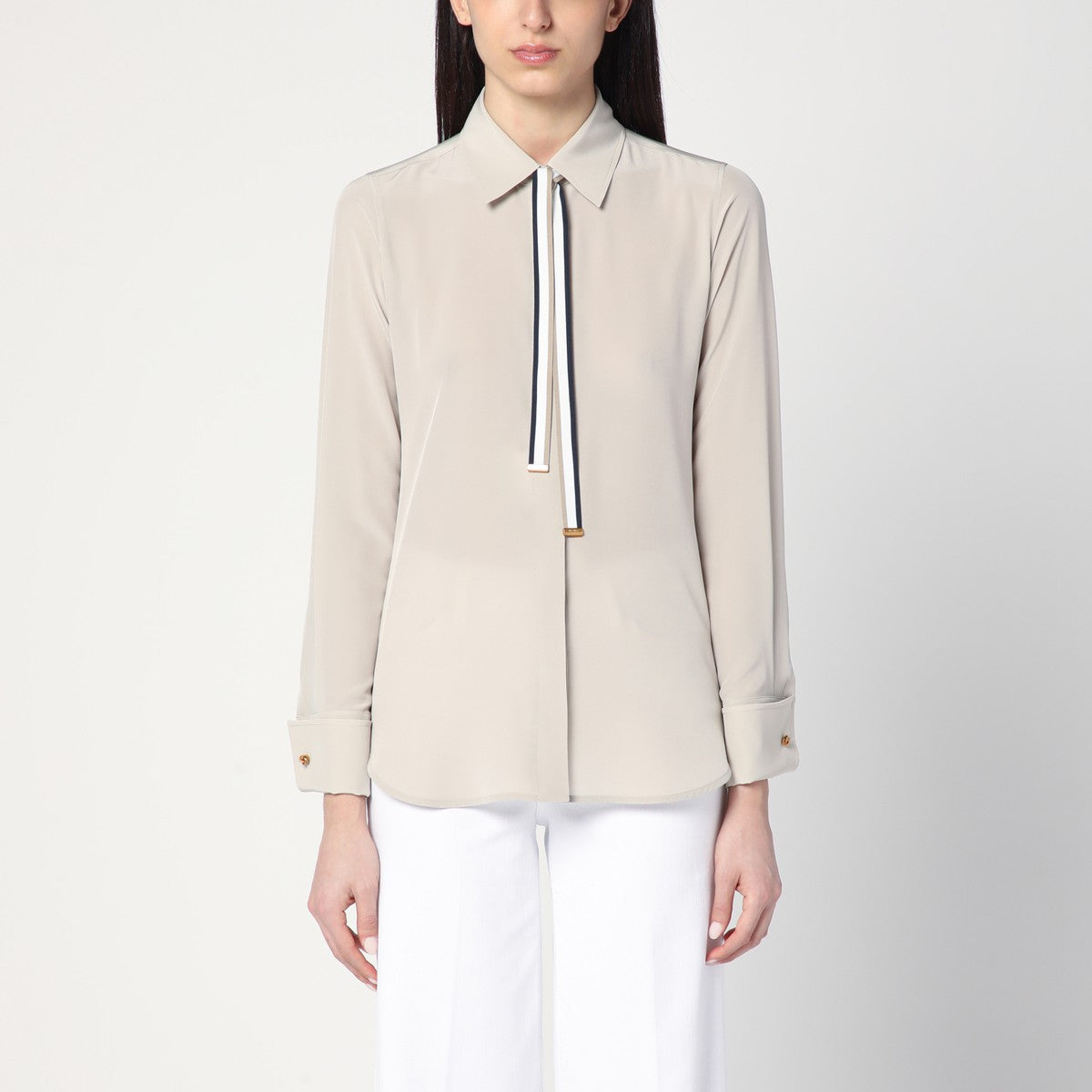 Max Mara Max Mara Beige silk shirt with tie