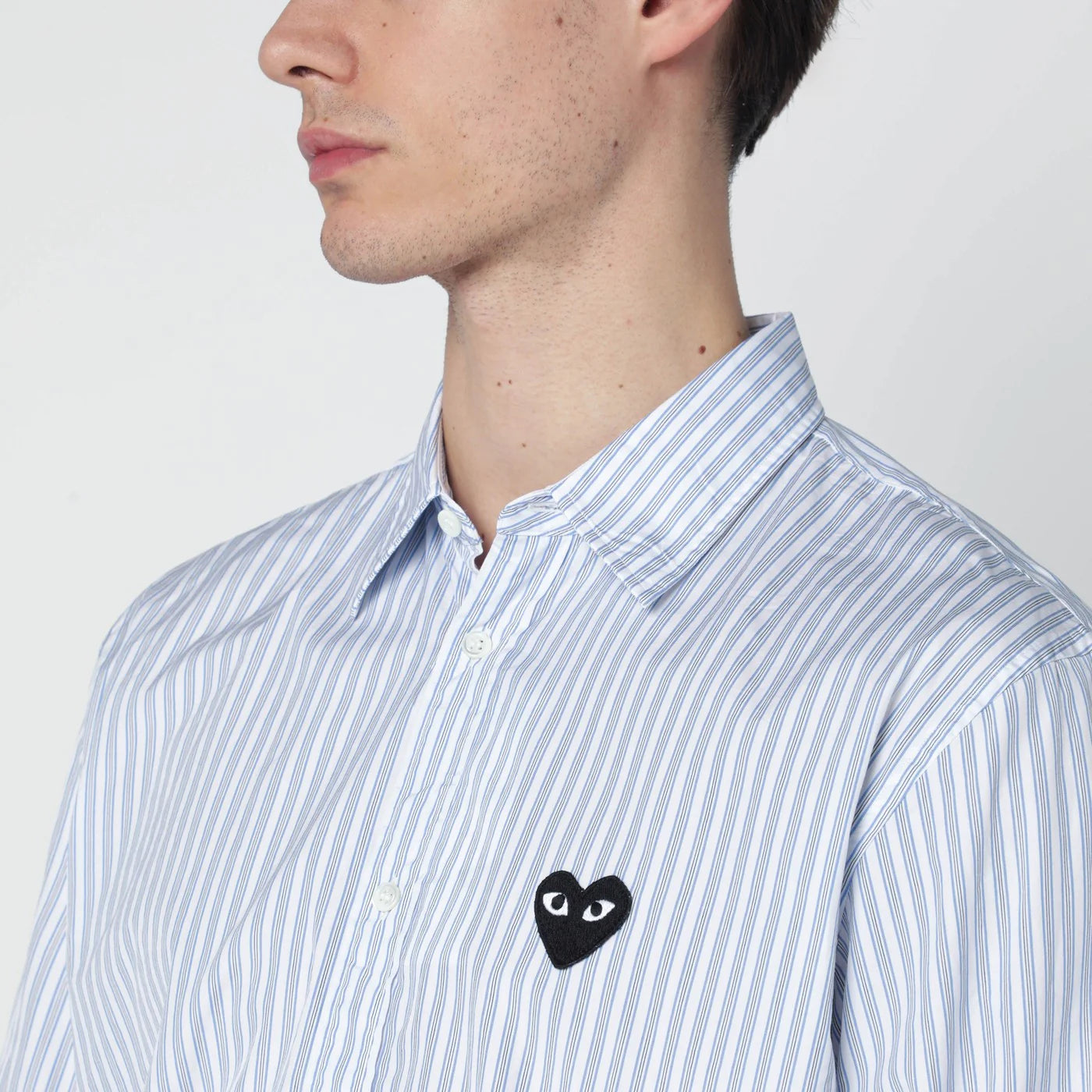 Comme des Garçons Shirt Light blue striped cotton shirt