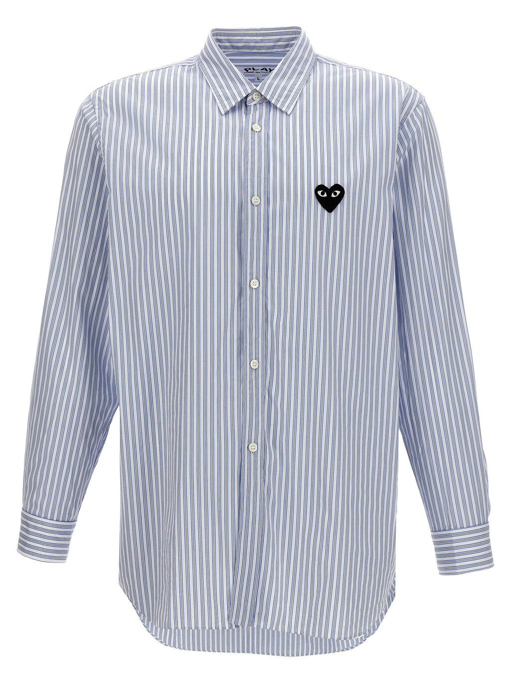 Comme Des Garçons Play Comme Des Garçons Play Logo Patch Striped Shirt
