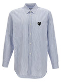 Comme Des Garçons Play Comme Des Garçons Play Logo Patch Striped Shirt