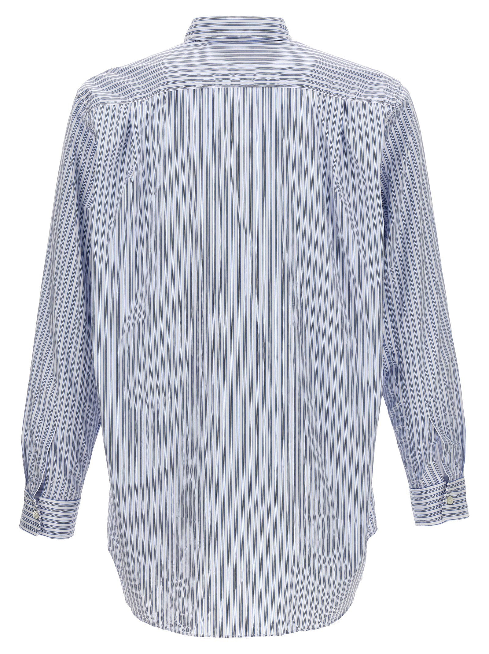 Comme Des Garçons Play Comme Des Garçons Play Logo Patch Striped Shirt