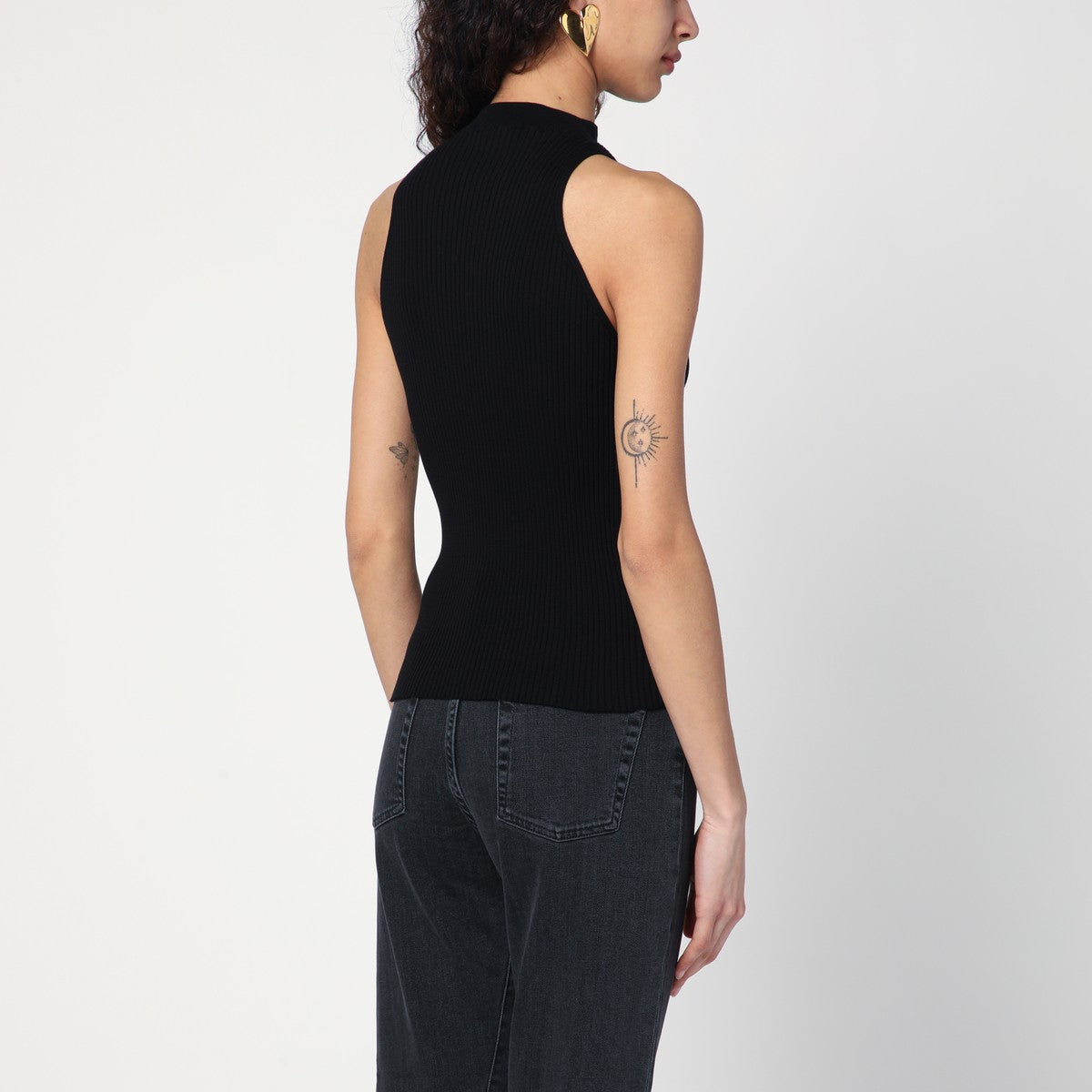 Roberto Collina Black ribbed tank top