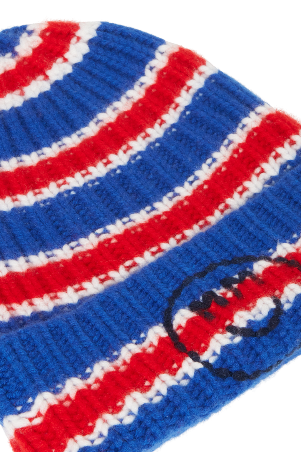 Mira Mikati x Hurray Happy Embroidered Blue/ Red Striped Beanie