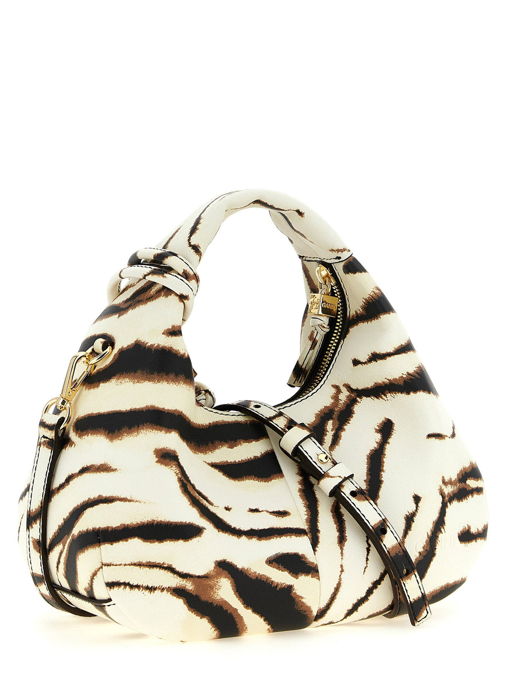 Ganni Ganni Mini Hobo Zebra Handbag