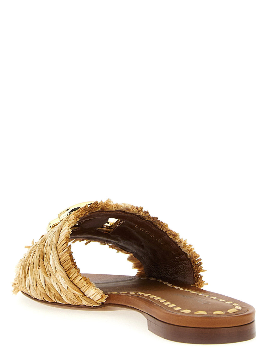 Dolce & Gabbana Dolce & Gabbana Raffia Braid Slides