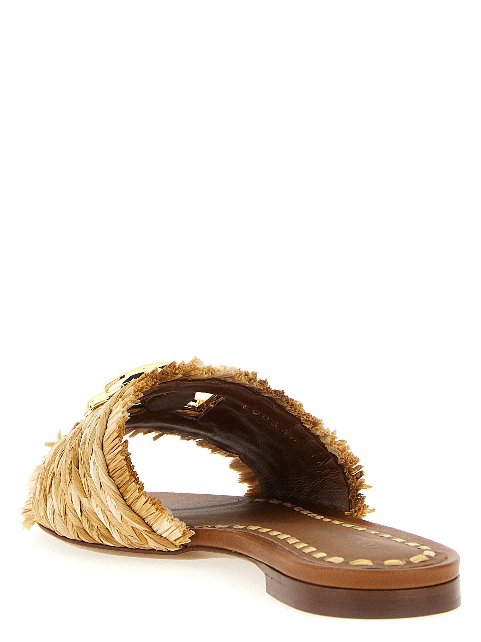 Dolce & Gabbana Dolce & Gabbana Raffia Braid Slides