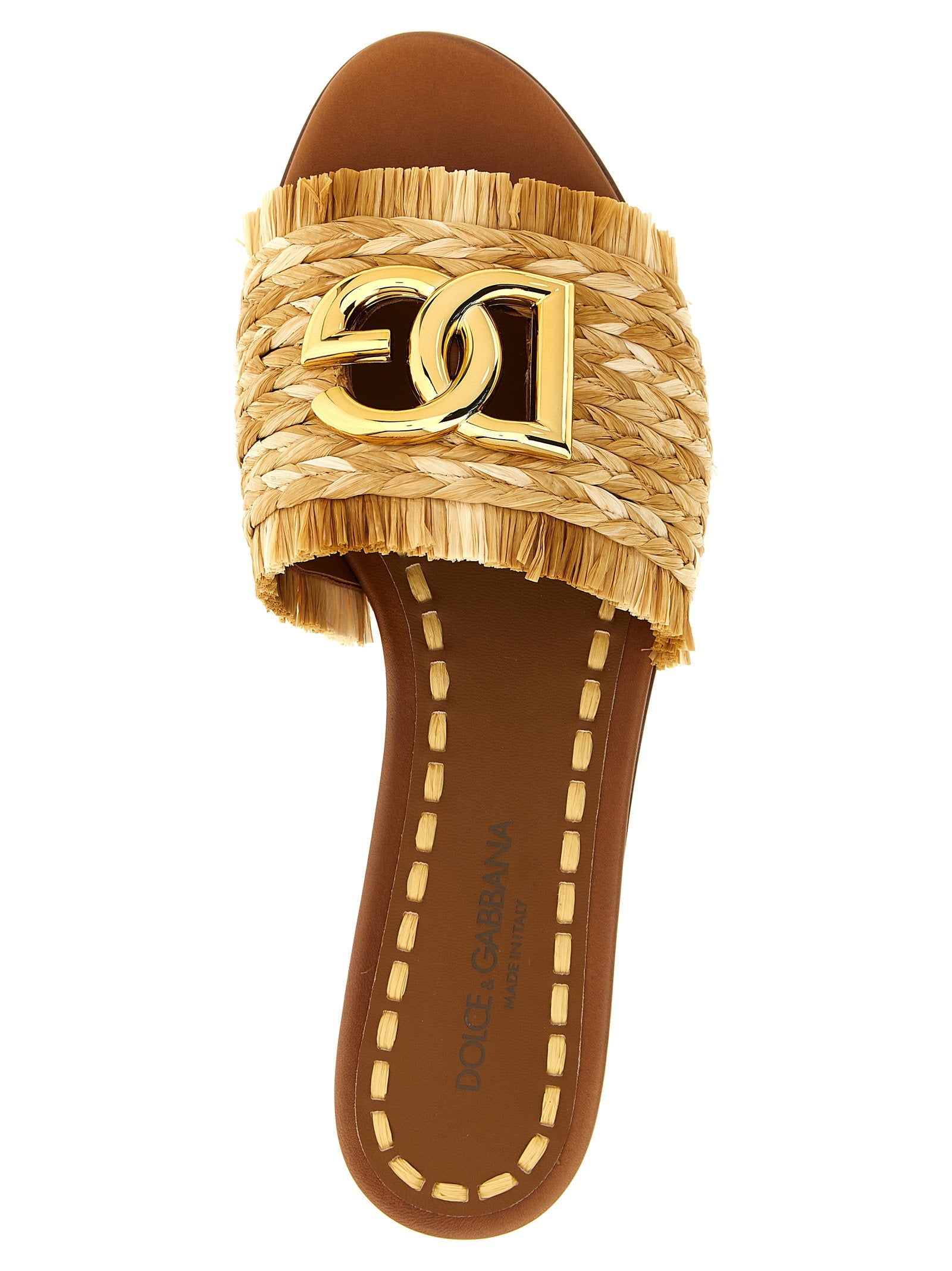 Dolce & Gabbana Dolce & Gabbana Raffia Braid Slides