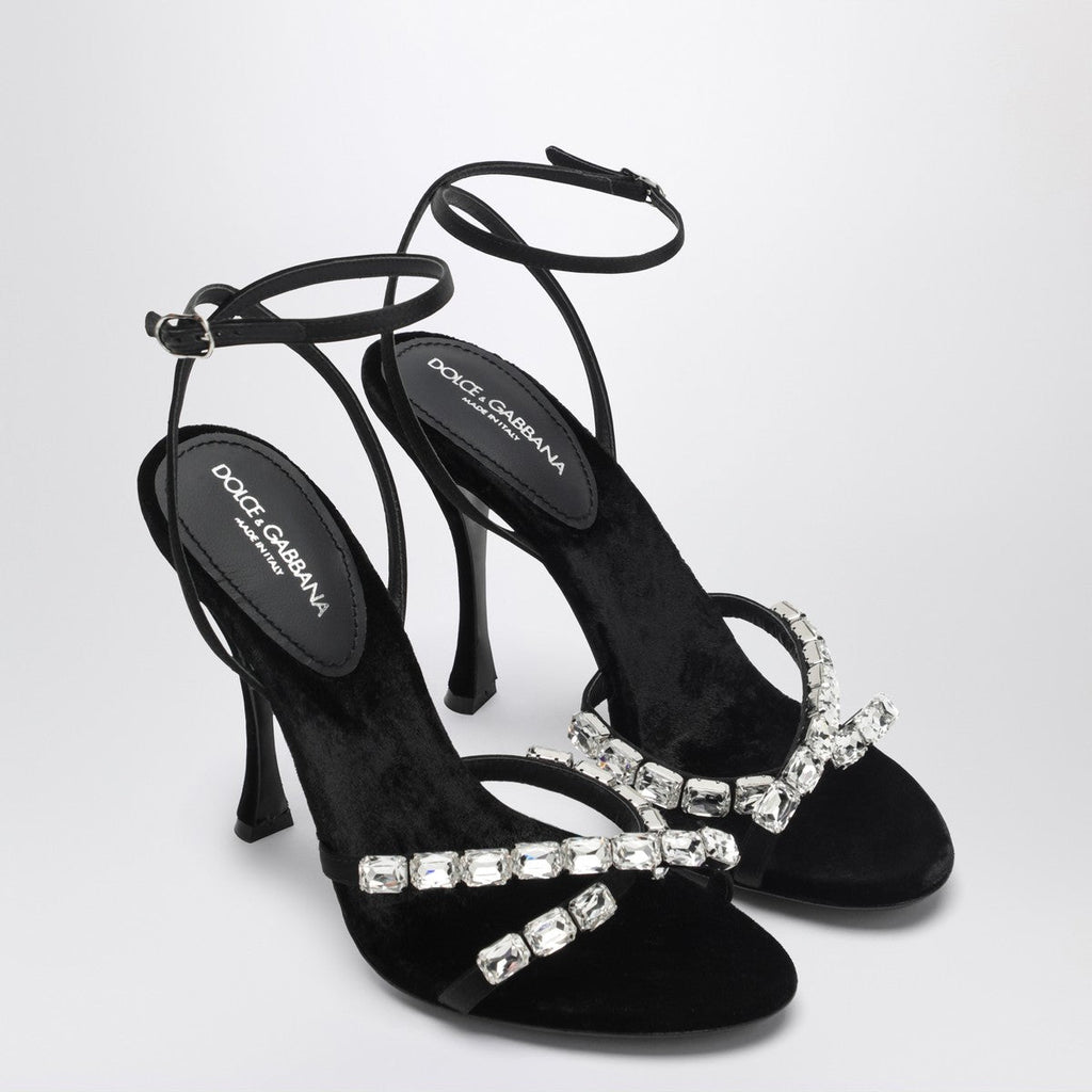 Dolce & Gabbana Dolce & Gabbana Dolce&Gabbana Black satin sandal with stones