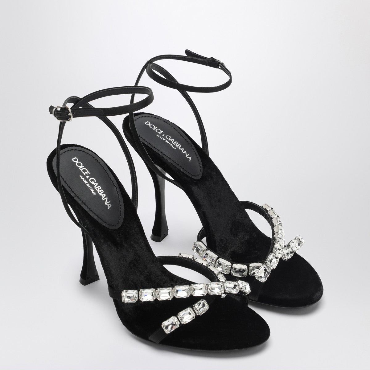 Dolce & Gabbana Dolce & Gabbana Dolce&Gabbana Black satin sandal with stones