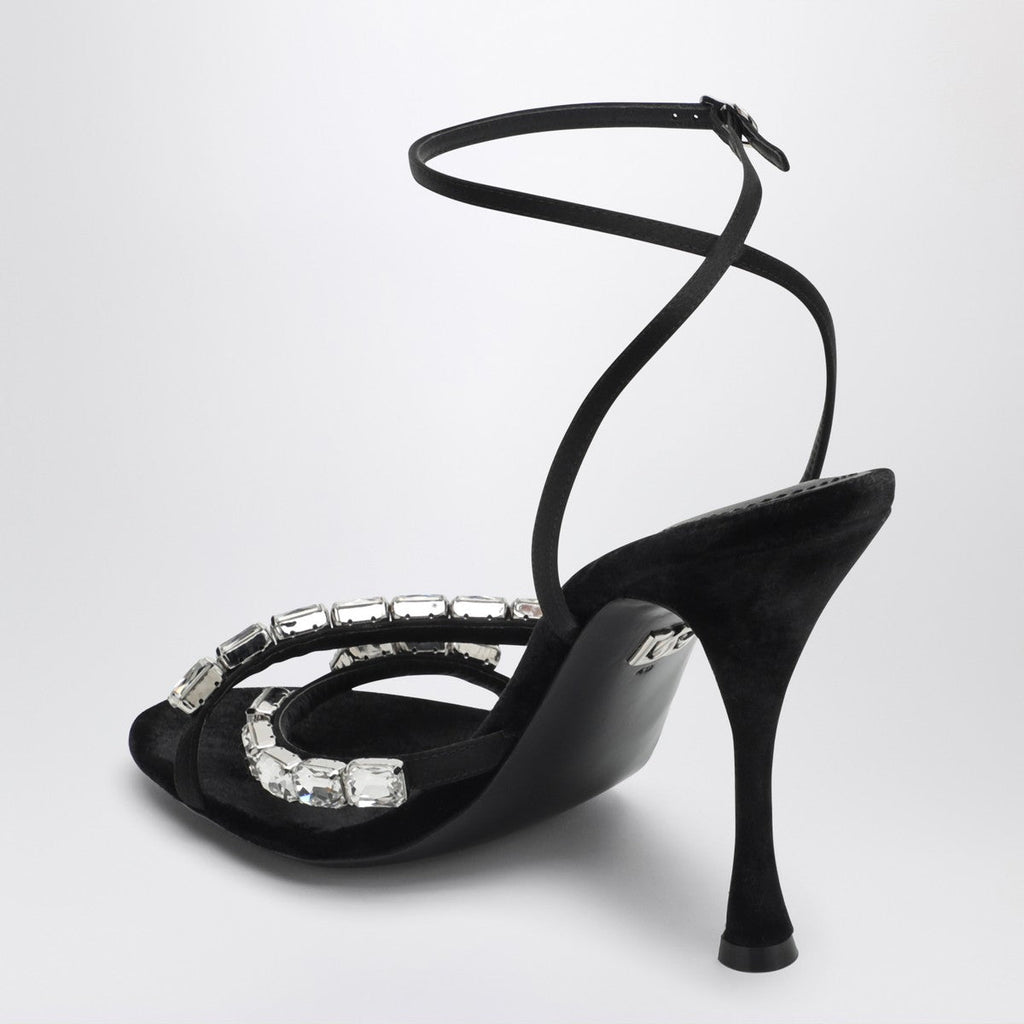 Dolce & Gabbana Dolce & Gabbana Dolce&Gabbana Black satin sandal with stones
