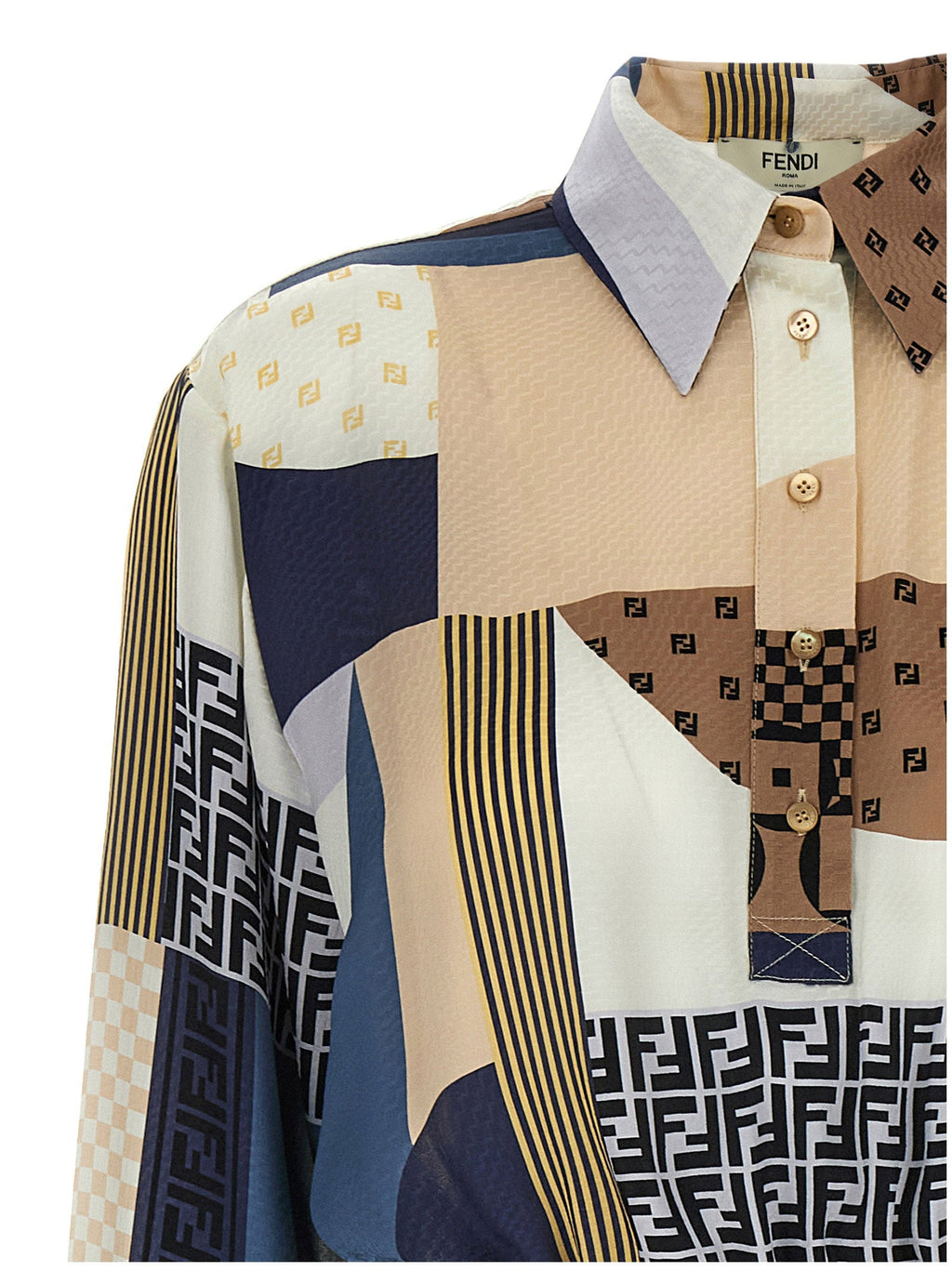 Fendi Fendi Patchwork Silk Dress