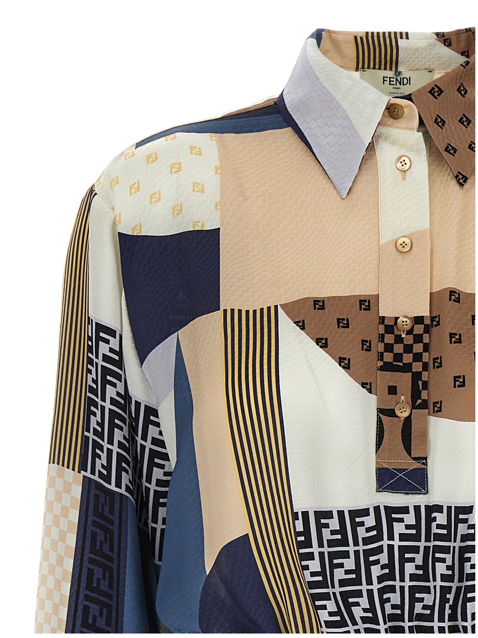 Fendi Fendi Patchwork Silk Dress