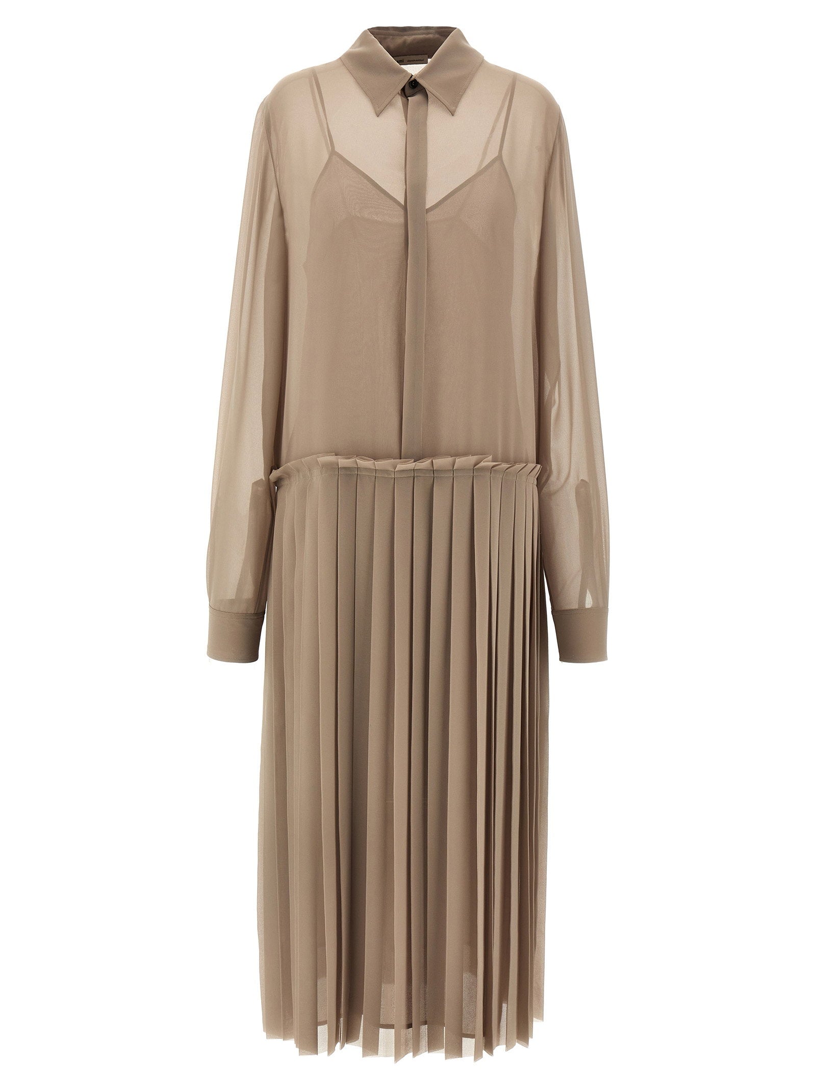 Ami Paris Ami Paris Pleated Midi Dress
