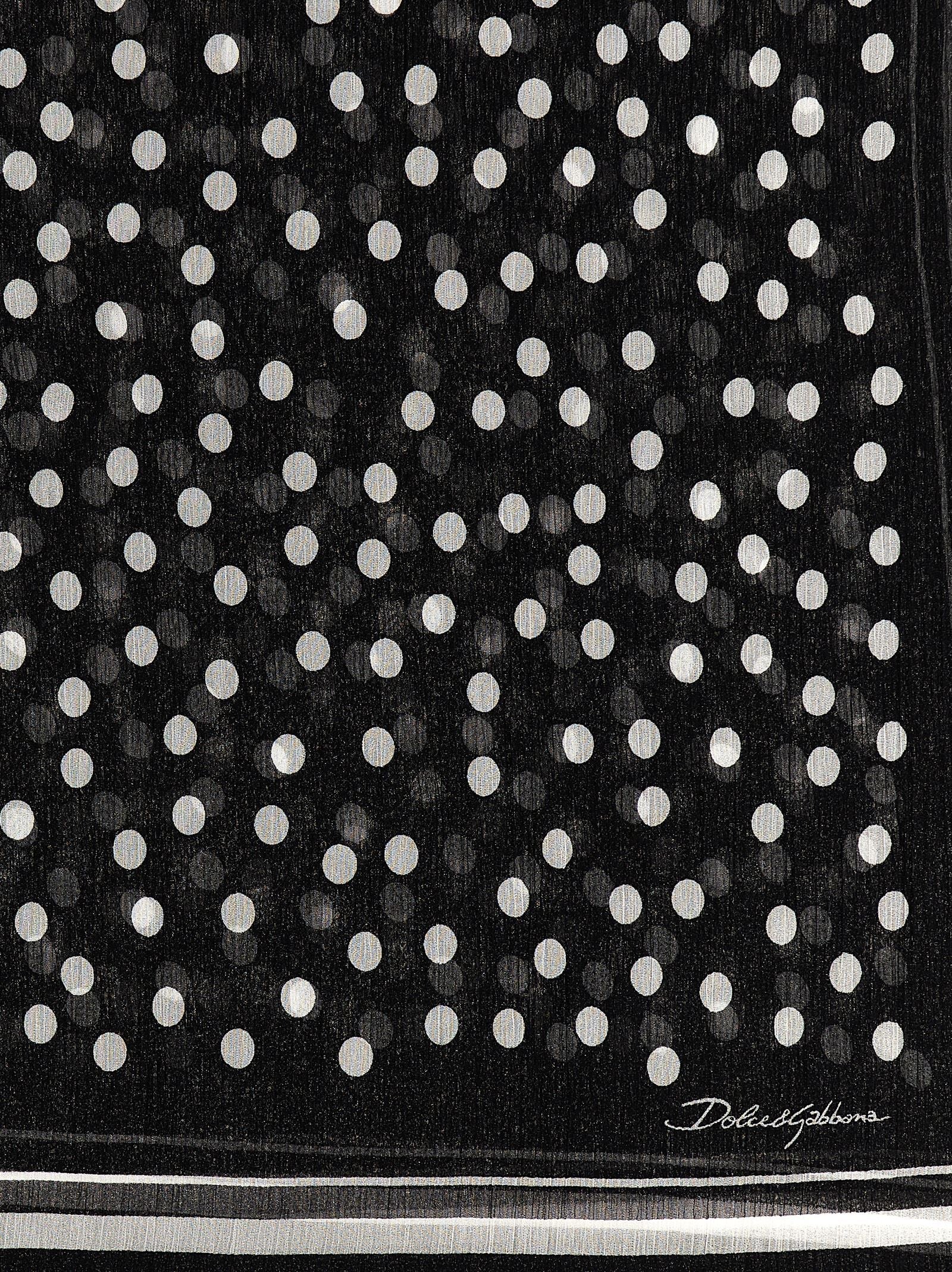 Dolce & Gabbana Dolce & Gabbana Polka Dot Chiffon Scarf