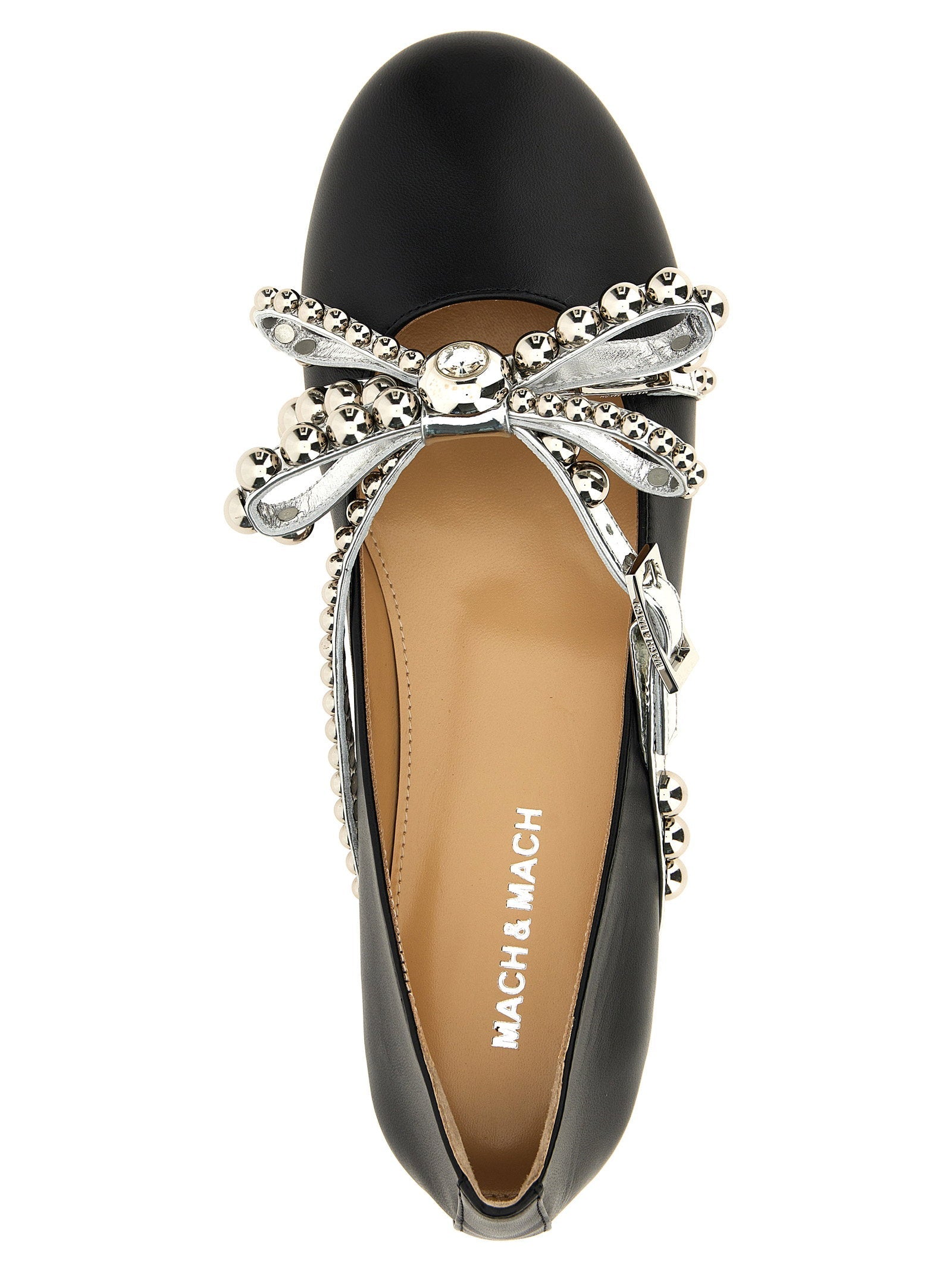 Mach & Mach Mach & Mach Crystal Studs Ballet Flats