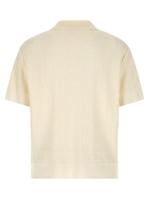 Balmain Balmain Monogram Jacquard Polo Shirt
