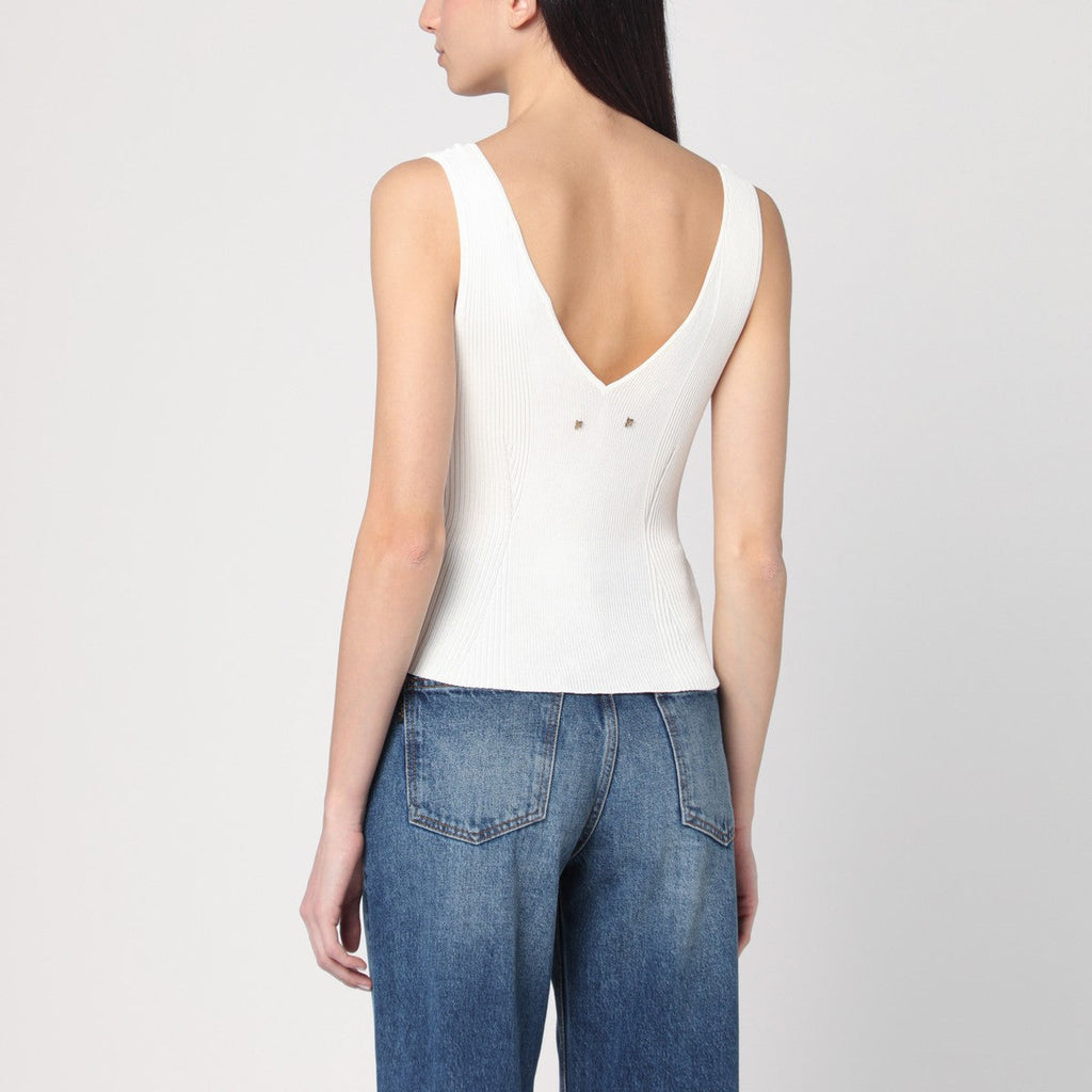 Golden Goose Golden Goose Ribbed ivory tank top