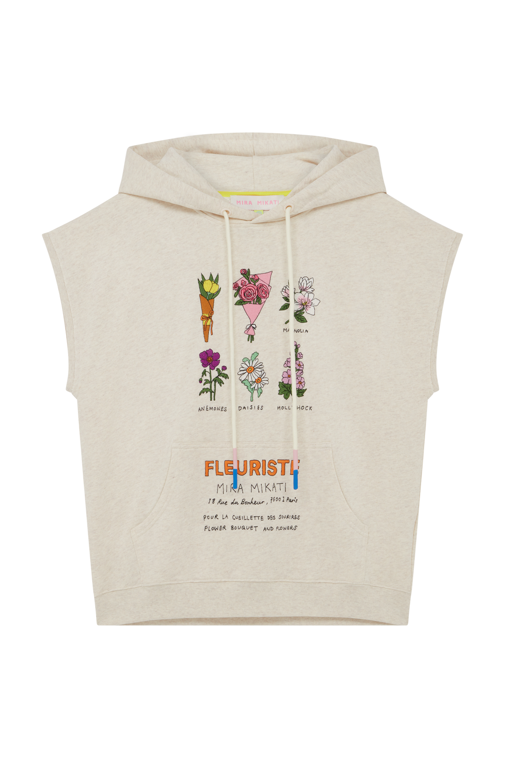 Embroidered Sleeveless Hoodie