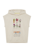Embroidered Sleeveless Hoodie