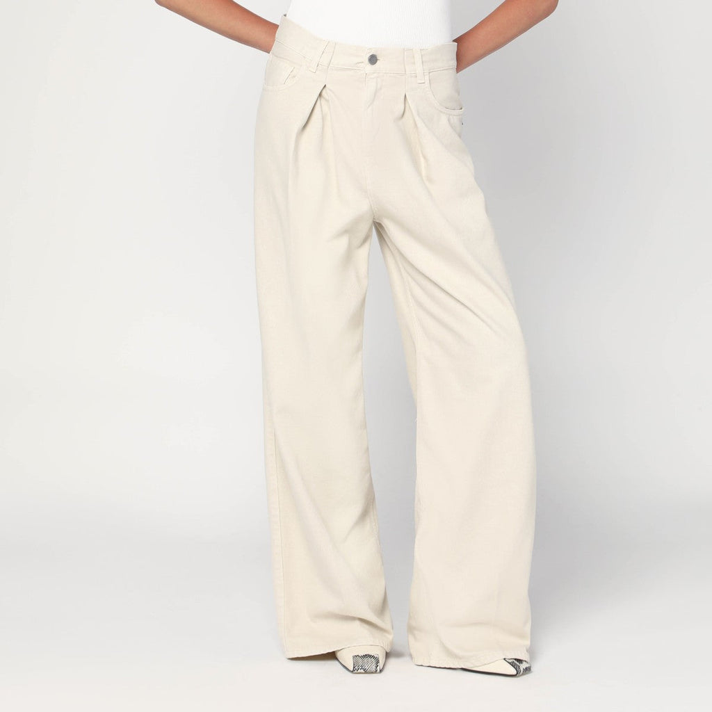 Haikure HAIKURE Wide ecru corduroy trousers