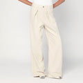 Haikure HAIKURE Wide ecru corduroy trousers