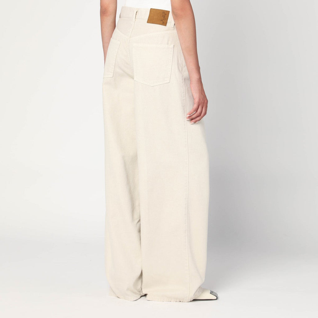 Haikure HAIKURE Wide ecru corduroy trousers