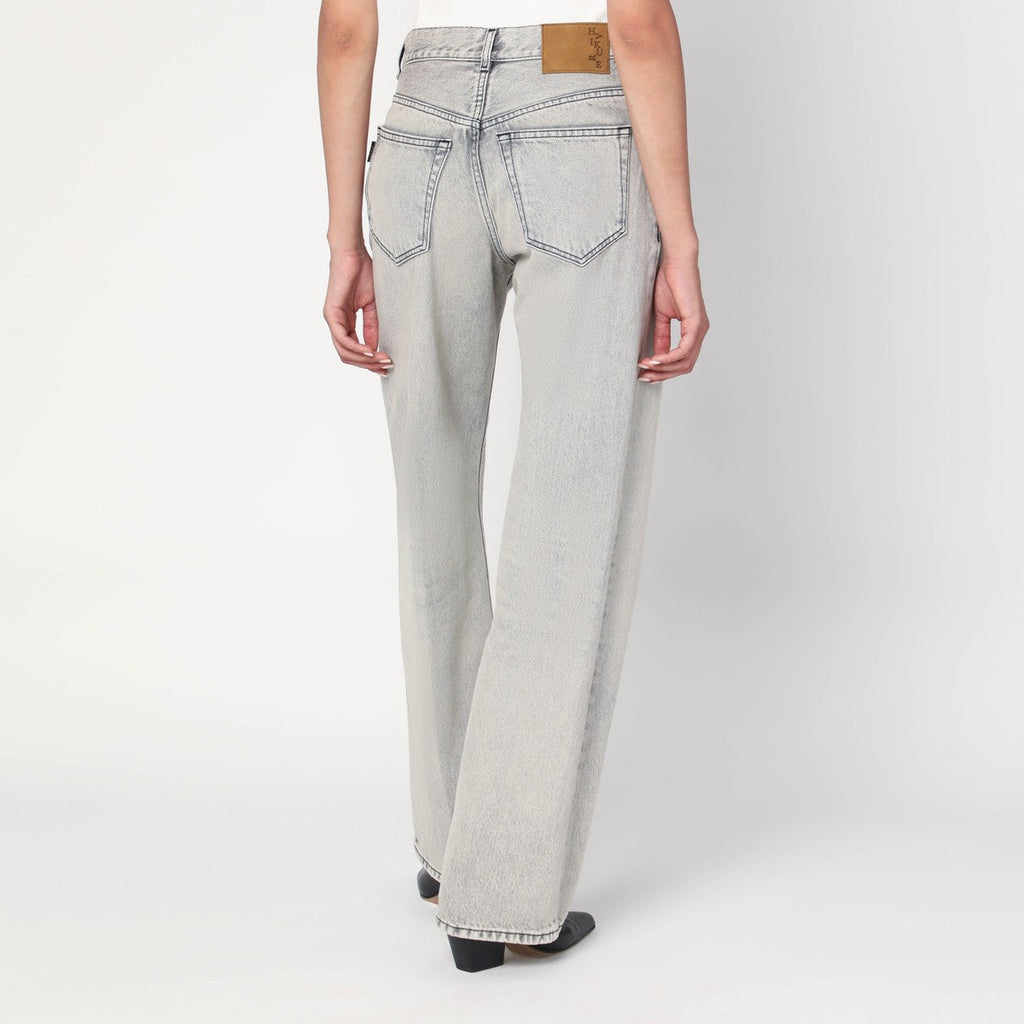 Haikure HAIKURE Wide pearl grey washed effect jeans