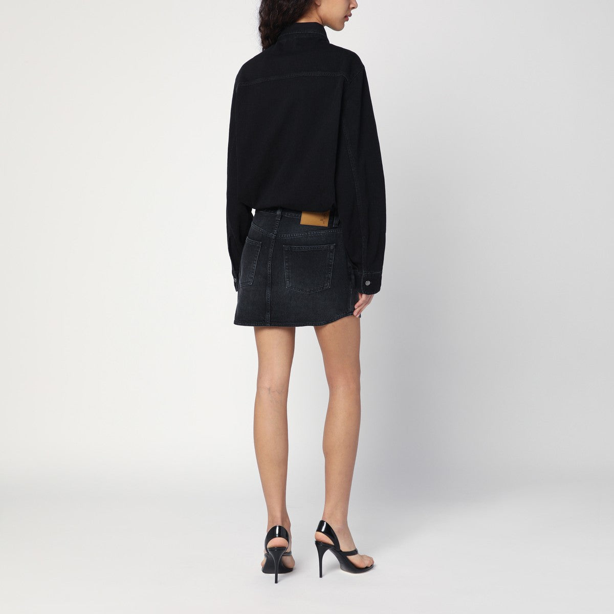 Haikure HAIKURE Washed black Tamu mini dress in denim