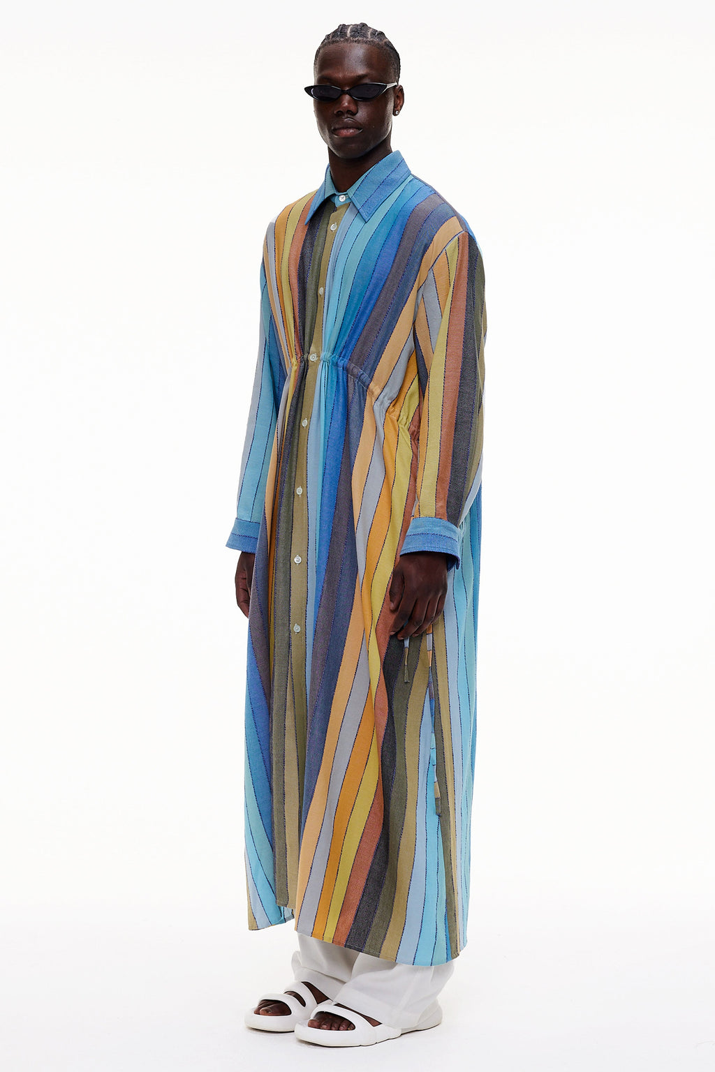 The Drawstring Shirt Dress - Stripe 29
