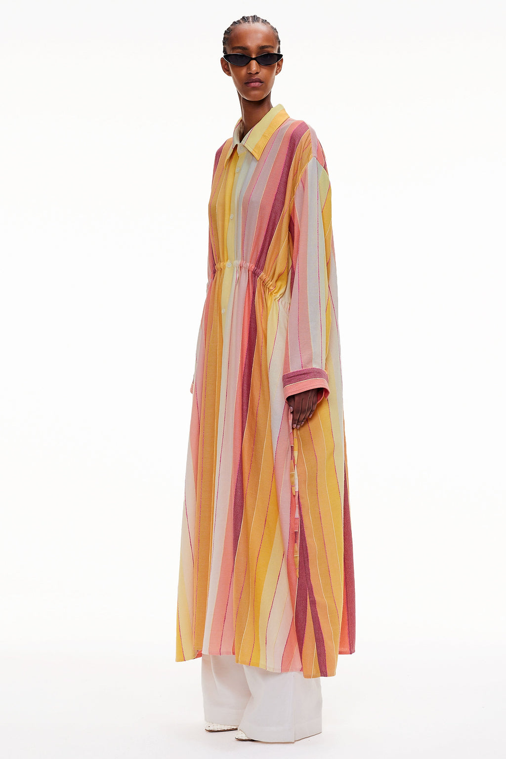 The Drawstring Shirt Dress - Stripe 81