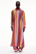 The Drawstring Shirt Dress - Stripe 65