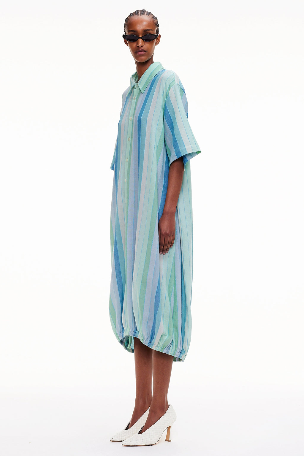 The Balloon Shirt Dress - Stripe 45