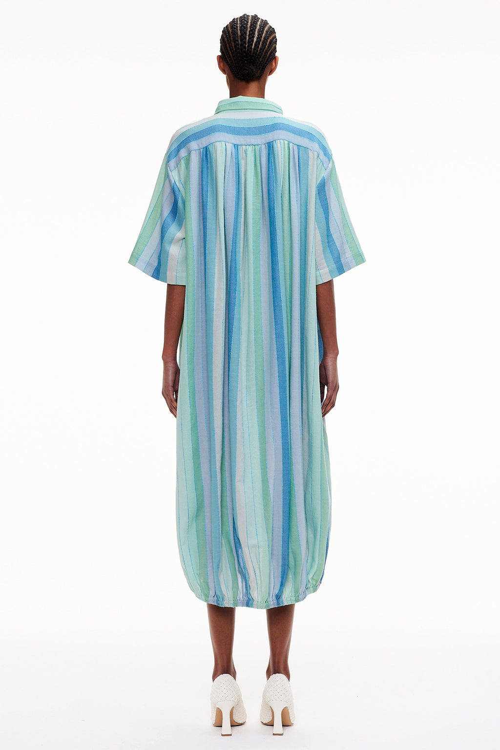 The Balloon Shirt Dress - Stripe 45