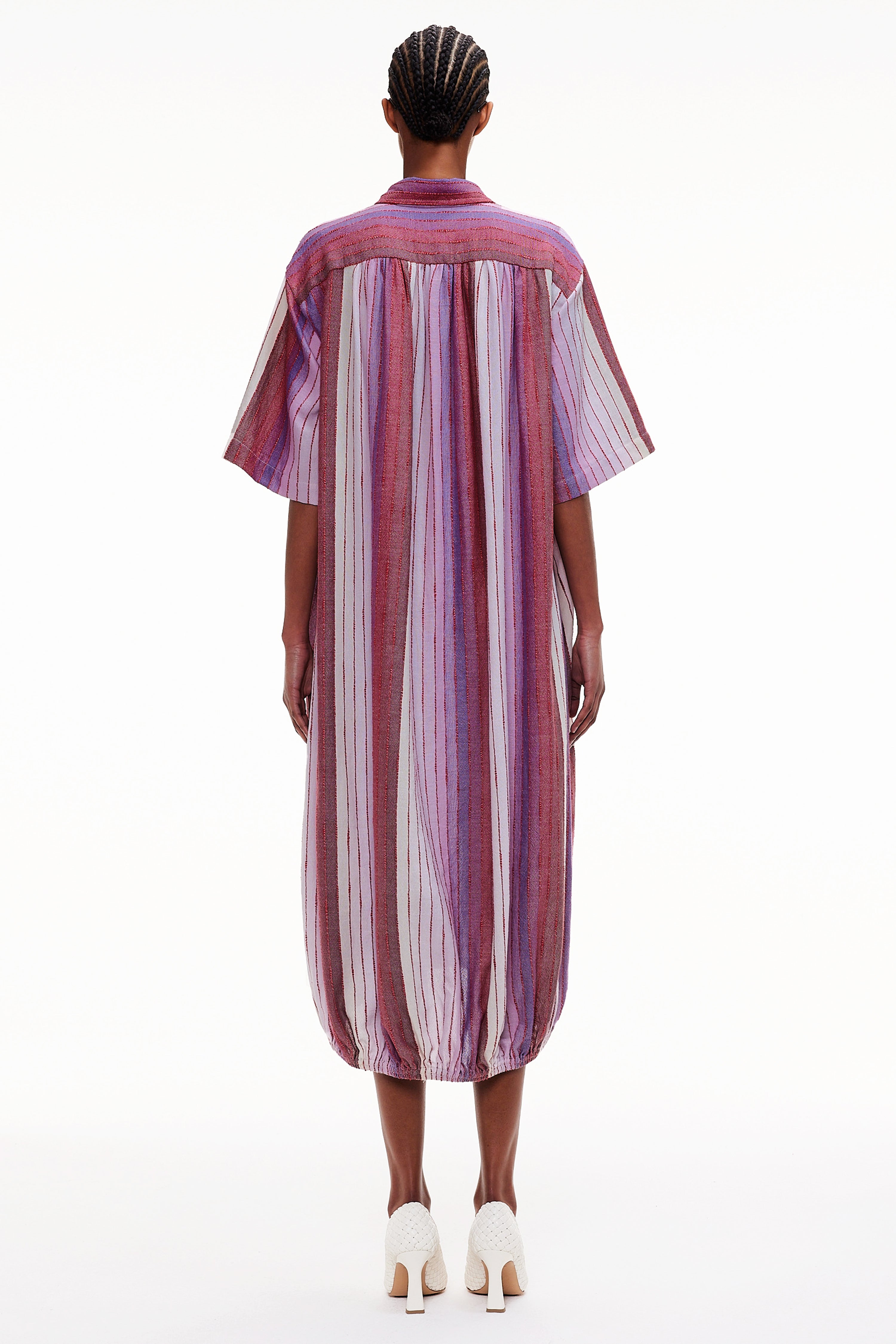 The Balloon Shirt Dress - Stripe 63