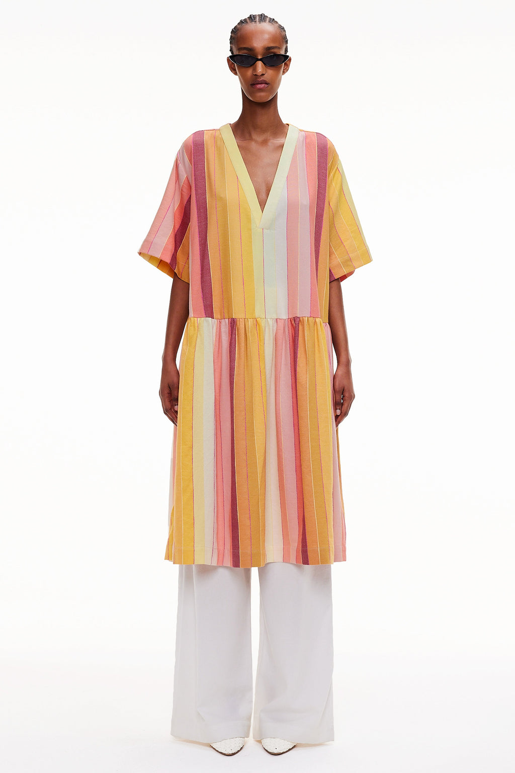 The Gathered Waist Dress - Stripe 82