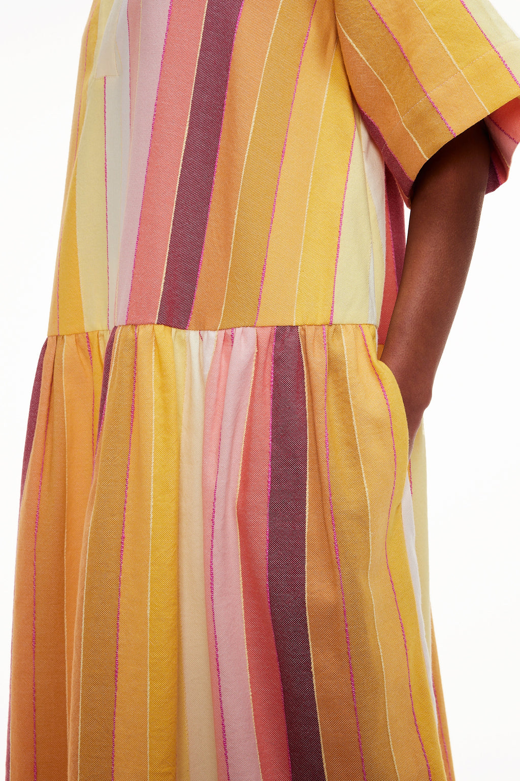 The Gathered Waist Dress - Stripe 82