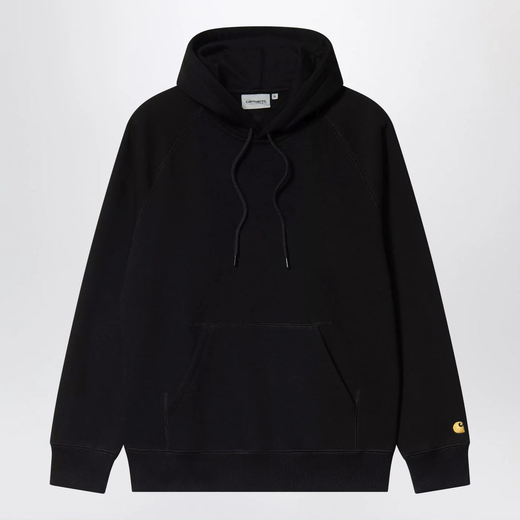 Carhartt WIP Black/Gold Hooded Chase Sweatshirt