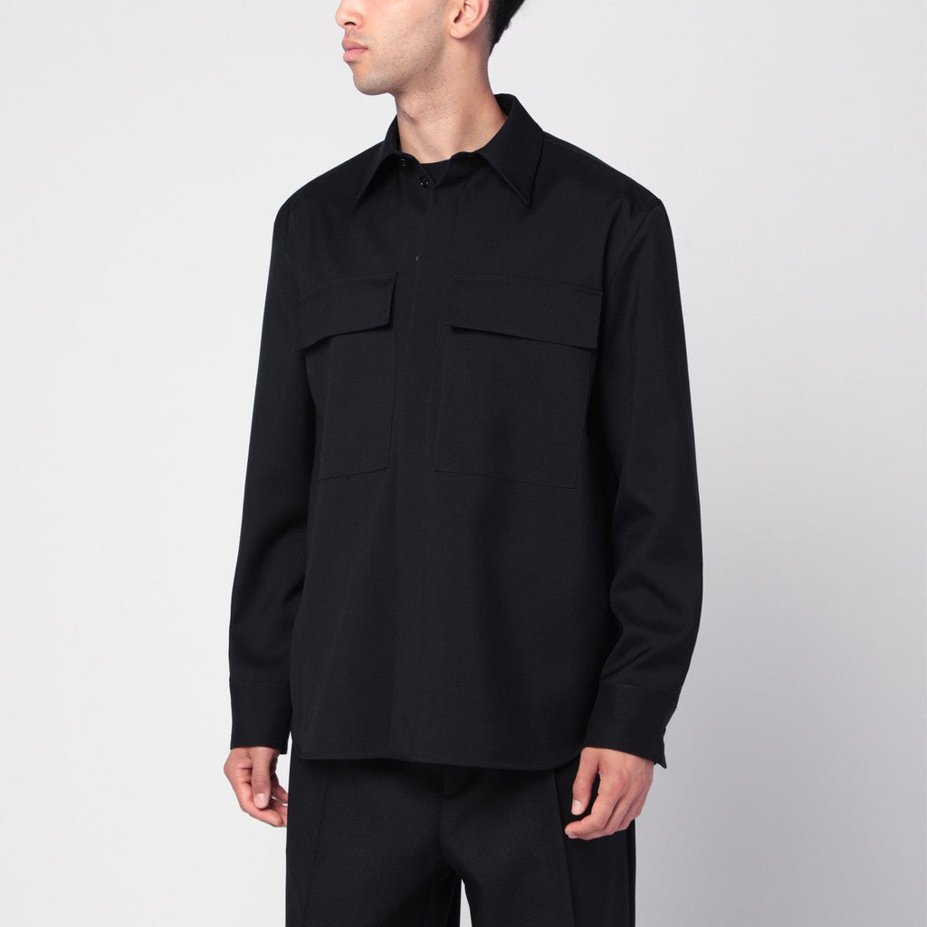 Jil Sander Jil Sander Black wool shirt with pockets